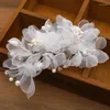 Başlıklar Gelin İnci Başlık Saç Aksesuarları Accessoires Mariage Flower Comb Fascinator Düğün Peigne