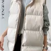 Женские жилеты Shengpalae Fashion Contton Vest Осенний стенд воротник одиночный грудь без рукавов Свободный сплошной цвет жилет 220928