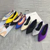 أحذية نسائية منسوجة بألوان مختلطة أحذية عمل مريحة وجيزة سهلة الارتداء أحذية نسائية مسطحة للقيادة خفيفة الوزن 220926