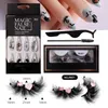 Handgjorda återanvändbara lockiga falska ögonfransar spikar för Halloween Party Multilayer Tjock 3D Fake Lashes Full Strip Eyelash Extensions Makeup Accessory DHL