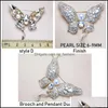 Smyckesinställningar Pearl Broschinställningar Animal Brooches Pins For Women Girl Dual-Use Zircon Wedding Present Fashion Jewelry Accessories D DH5PK