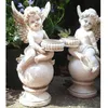 Titulares de velas Angel Cherub Tea Light Home Garden Home Garden Outdoor Patio Decor Ornament Statue Resin Crafts Tealight