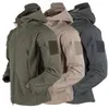남성 재킷 전술 재킷 남자 군사 전투 소프트 쉘 군대 기술웨어 방수 방수 방수 통기성 양털 후드 코트 220928