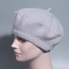 Cappelli da brima di brima beretto donne inverno ragazze francesi di colore solido stile sottile primavera autunnale per uomini cappellini piatti sentiti 220928