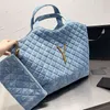 Borse da sera da donna Borsa tote Shopping Borse a tracolla Borsa a mano Moda Nubuck Denim Classico reticolo di diamanti Lettera in metallo Catena con cerniera Portafoglio Totes Grande capacità