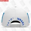Boll Caps Israel Baseball Cap 3d gratis skräddarsydd namn Team IL HAT ISR COUNTRE ARABIC NATION JUDISM HEBREW Arab Flagg Huvudbonader 220928