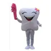 Performance White Tooth Mascot Costumes Cartoon Character Dress Suits Carnival Adults Size Christmas Birthday Party Halloween Outdoor Outfit Suit