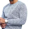 T-shirts pour hommes T-shirt à manches longues haut ajusté en coton mélangé hommes rayure imprimé à carreaux pull pour l'automne col rond hommes T-shirts pour hommes