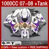 Fairings Kit & Tank For SUZUKI GSXR1000CC GSXR-1000 K7 GSXR 1000 CC 07-08 Bodywork 158No.127 1000CC GSXR1000 2007 2008 Body GSX-R1000 GSX R1000 07 08 Fairing flames purple