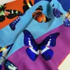 Lenço longo feminino xale de boa qualidade 100% lã material pint borboleta padrão tamanho 180cm - 65cm1784
