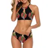 Maillot de bain femme 7 péchés capitaux Bikini maillot de bain fronde jeunesse vente en gros multicolore Rave deux pièces maillot de bain