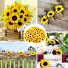 Dekorativa blommor Fadeless Anti-Fall Table Centerpieces Fake Sunflowers Wedding Decor