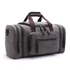Duffel Bags Men Travel Bag Canvas Multifunction Leather Carry On Luggage Totes Large Capacity Utility Weekend Bolsos
