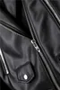 Giacca da donna in ecopelle primaverile e autunnale in ecopelle con cintura da donna con risvolto da motociclista nero zip biker 220928