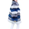 Womens Fur Faux Winter Parka Coat Luxury Long Sleeve Stand Collar Overcoat Jacket Outwear 220927