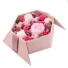 Decorative Flowers Artificial Flower Paper Box Soap Packing Set Valentine's Day Party Wedding Gift Rose