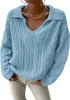 Camiseta feminina Crepagem feminina Pullover de pescoço Sweaters