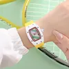 Renkli Kadınlar İzler Kuvars Hareket Şeker Kauçuk Kayışı Japonya Battey Moda Tarzı Su geçirmez Elbise Tasarım Analog Bilek Swatch Montre De Luxe