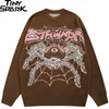 Pulls pour hommes Pull Streetwear Evil Spider Graphic Pull tricoté Harajuku Pull Casual Pull en coton Noir Hip Hop Hipster 220928