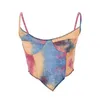 Débardeurs pour femmes Crop Top Motif Tie-Dyed Camisole Self Cultivation Exposed Nombril Sexy Fashion Summer Women Tank