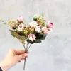 Decorative Flowers 15 Head Oil Painting Flower Bud Artificial Banquet Decoration Wedding Background Wall