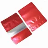 Storage Bags 100Pcs/Lot Red Mylar Foil Stand Up Bag With Matte Clear Window Tear Notch Food Doypack Ground Coffee Pouches