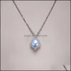 Pendant Necklaces Natural Baroque Pearl Necklace 925 Sier Pendant 10-11Mm White For Women Fashion Jewelry Gift Wedding Drop Delivery Dhwfk