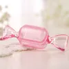 100st plast bröllopsgodisformlådor transparent klar söt formad fodral förvaring container baby shower gynna grossist mini smycken armband örhänge förvaring