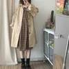 Trench Coats Trench Women Long Coats Losse eenvoudige Harajuku Streetwear Nieuwe all-match chic Daily Wind Breaker Classic All-match preppy stijl Ins Y2209