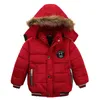 Jaquetas 7 cor Mantenha meninos quentes outono e colarinho de pele de inverno Capuz Kids Casual Zipper Boy Outer;