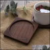 Tappetini Tappetini Tappetino per tazza in legno Stoviglie Decorazioni per la tavola Forniture da cucina durevoli Tovaglietta resistente al calore Pratica consegna a goccia 2021 Home Ga Dhvaf