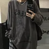 メンズTシャツ春秋の男トップスルーズ長袖ラウンドネックTシャツ印刷ハンサムシンプルなオールマッチファッションカップルカジュアルティー