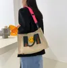 Smiley Canvas Bag 2023 New Casual Women Tote