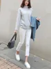 Kvinnor Jeans Solid White Straight Leg Korean Fashion Cozy Soft High Stretch Streetwear pojkvän Y2K Denim Pants för 220928