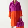 女性の毛皮のフェイクファッションスプライスジャケット女性ウィンターコート太い暖かいジャケットストリートウェアルーズソフトラムアウターウェアレディース220927