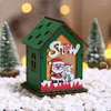 Weihnachtsdekorationen, leuchtendes Holzhaus, El-Baum, handgefertigte DIY-Anhänger für Kinder