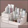 Organización de almacenamiento de baño Organizador de maquillaje de gran capacidad Caja de cosméticos Joyería Contenedor de esmalte de uñas Tocador Cuidado de la piel Dr Dhagj