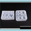 金型Irregar Geometry Sile Molds Round Triangle Cube Epoxy Resin Mods Jewelry Craft DIY Making Suppl