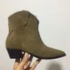 Boots Winter Classic Chelsea Woman Suede Pointy Toe Wedges Heel Ankel Simple Comant Mujer 3543 220928