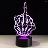 Nocne światła 3D Iluzja optyczna kocham cię Język migowy Tabela LED Light USB romantyczna walentynki dekoracja lampa gestowa ręka