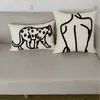 Funda de almohada con bordado de guepardo, funda con mechones hecha a mano, decoración nórdica para el hogar, respaldo bohemio para sofá cama, alojamiento en familia