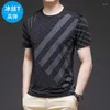 Men's T Shirts 2022 Summer Men's Running Male Quick Drying Sport T-Shirts Men Short Sleeve Breathable Loose Ice Silk Tees A21