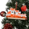Personlig julfamiljharts Ornament 8 Styles Diy Namn Xmas Tree Decoration Holiday Gifts