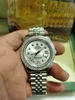 Com caixa original relógios de luxo 41mm masculino 18k prata branco dial maior diamante automático marca moda relógio pulso 02