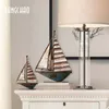 装飾的なオブジェクト図形の家庭装飾インテリアリビングルームオフィスのレトロヨットモデル装飾装飾装置鉄ボートの置物彫刻ギフト220928