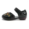 Sandals Summer Ethnic Handmade Retro Flower Hollow Out Casual Fashion Low Heels Mom Shoes Ladies Rome