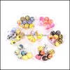 Other 15Mm Round Luminous Printing Soft Sile Bead Food Grade Bpa Glow In The Dark Loose Beads For Diy Jewelry Making Drop Delivery 202 Dh3S5