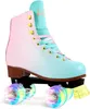 Ледовые коньки LIKU Quad Roller для девочек и женщин с подсветкой всех колес для дома и улицы на шнуровке Fun Illuminating Skate Kid 220928