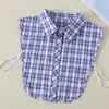 Bow Ties plaid Stand Fake Collars For Women Shirt verwijderbare revers valse afneembare blouse top nep kraagie