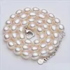 Beaded Necklaces 100% Pearl Necklace 4A Level 45Cm Natural For Women 3 Colors 8-9Mm Oval Jewelry Valentines Gift Drop Delivery 2021 N Dh0Py